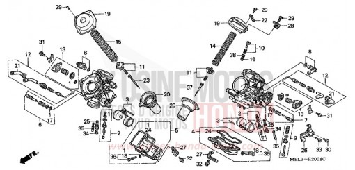 CARBURETOR (COMPONENT PARTS) NT650V3 de 2003